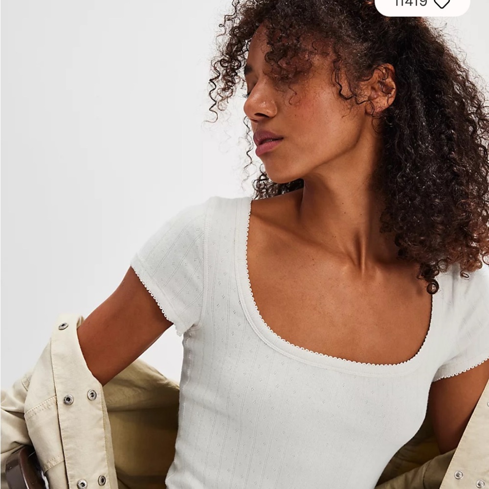Free People End Game Pointelle top